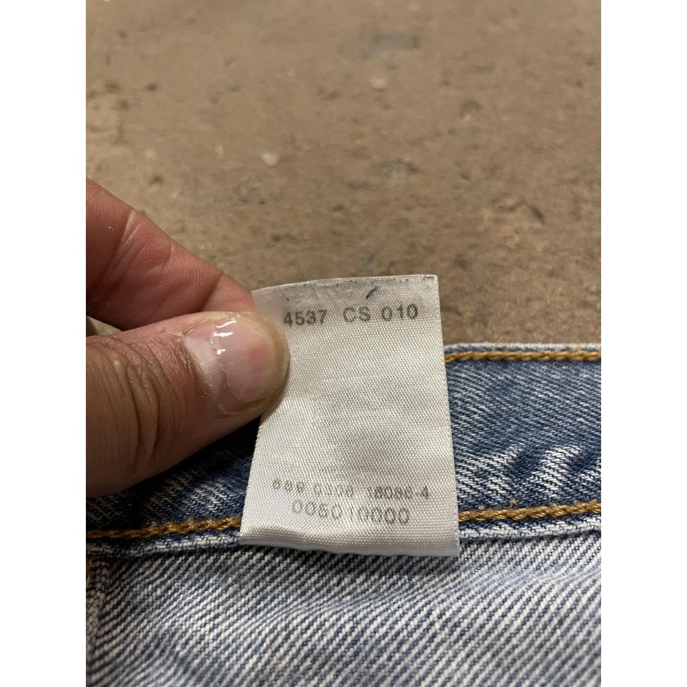 Levis 501 XX Jeans Mens 36x27 Light Wash Blue Straight Leg Button Fly Distressed - Picture 8 of 16
